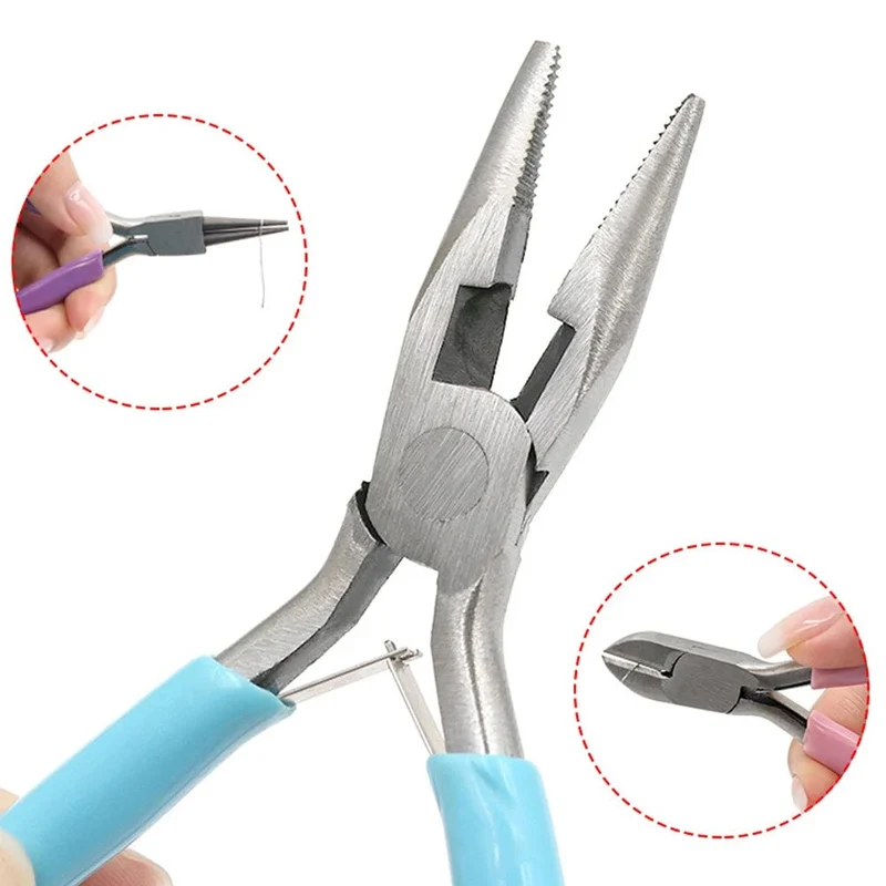 Schmuckzubehör Reparatur-Set zum Herstellen von Werkzeugen zum Schneiden/Biegen von Kupferdrähten Kleine Zange Pinzette Schere Öffner Ringwerkzeuge Taschenzange