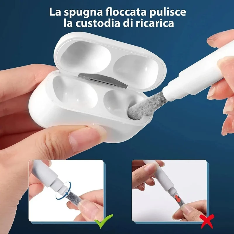 1 stück Tragbares Reinigungswerkzeug für Bluetooth-Kopfhörerstecker Reinigungsset Staubreinigungsstift Reinigungsbürste für Kopfhörerstecker