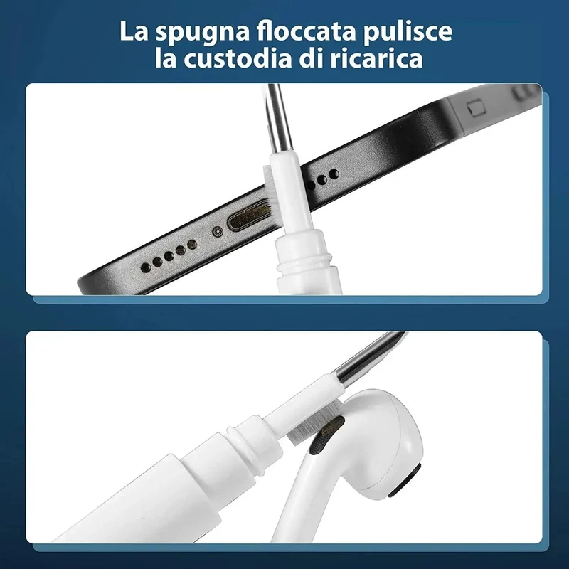 1 stück Tragbares Reinigungswerkzeug für Bluetooth-Kopfhörerstecker Reinigungsset Staubreinigungsstift Reinigungsbürste für Kopfhörerstecker