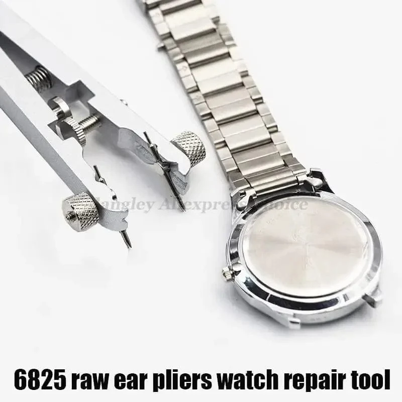 6825 Uhrzange Uhrfederstegzange Werkzeugsatz Pinzettenentfernung Armband mit Schraubenversteller Längenersatz Reparatur