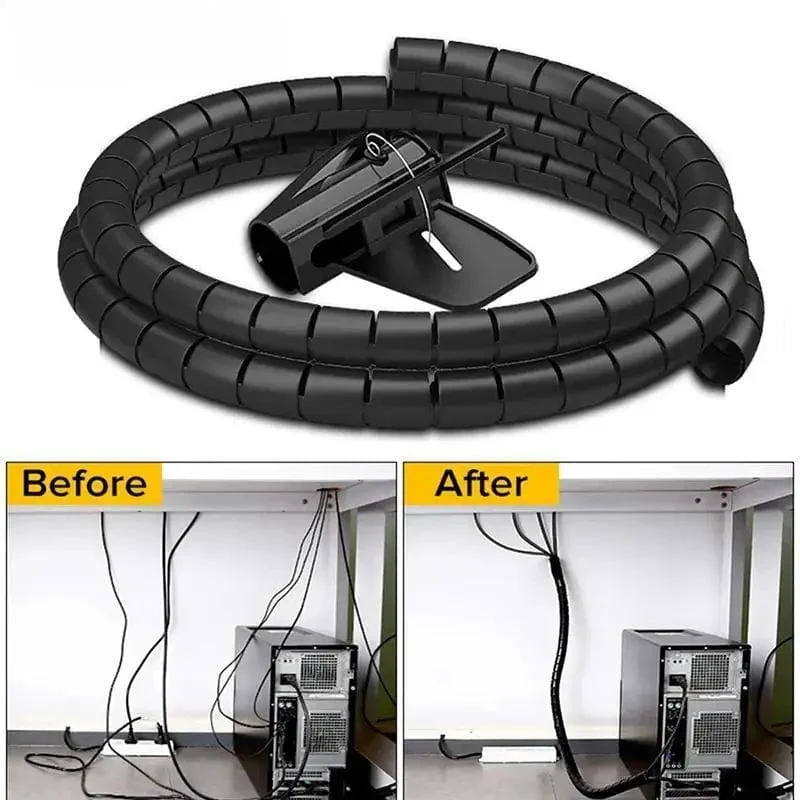 2M 16mm Flexible Spirale Kabel Draht Schutz Kabel Organizer Computer Kabel Schutzhülle Rohr Clip Organizer Management Tools