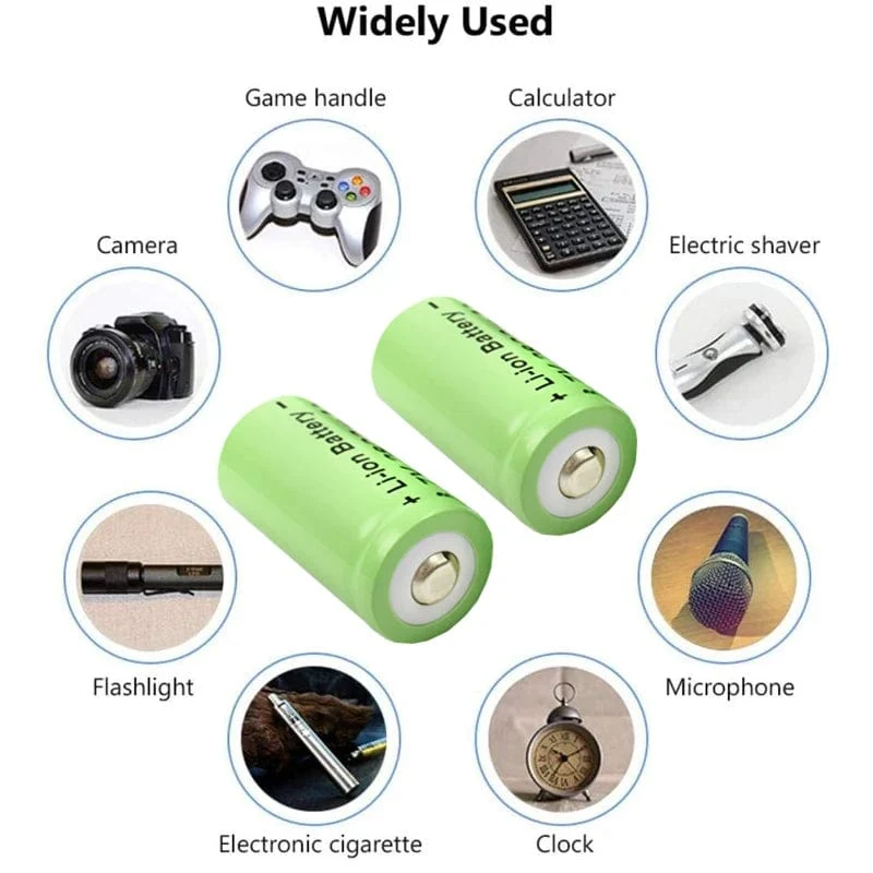 Powtree 16P 2800 mAh Wiederaufladbare 3.7 V Li-Ionen-Batterien 16340 CR123A RCR 123 ICR für LED-Taschenlampe, Reise-Wandladegerät