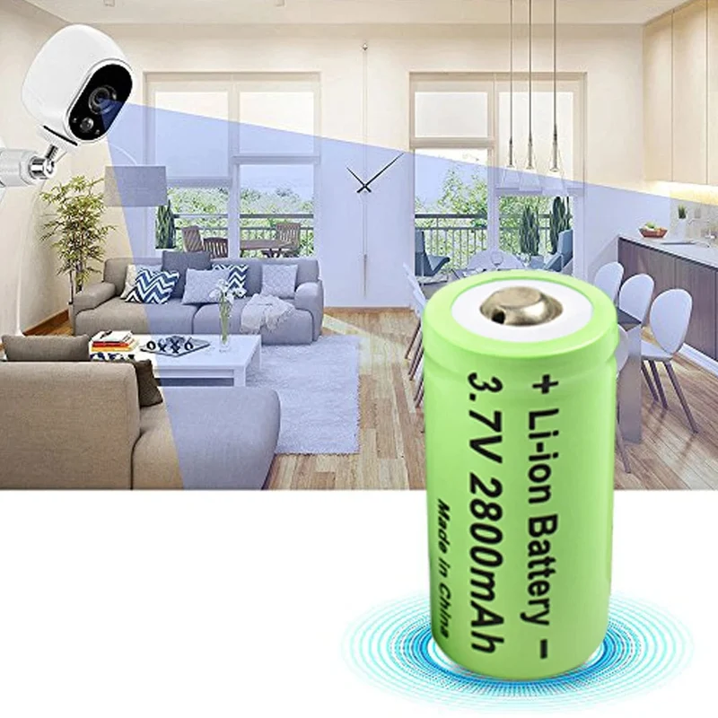Powtree 16P 2800 mAh Wiederaufladbare 3.7 V Li-Ionen-Batterien 16340 CR123A RCR 123 ICR für LED-Taschenlampe, Reise-Wandladegerät