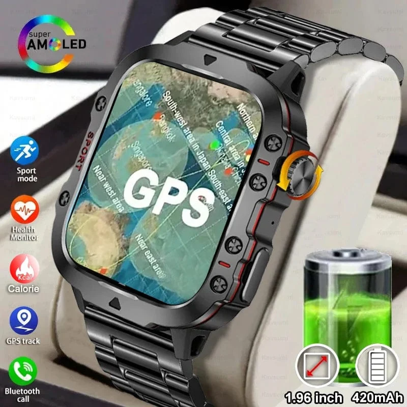 2024 für Xiaomi Neue robuste Militär-GPS-Smartwatch für Männer Bluetooth-Anruf Gesundheitsüberwachung AI Voice Sports Wasserdichte Smartwatches