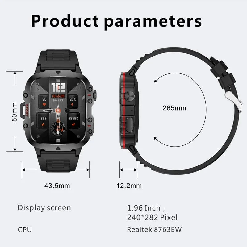 2024 für Xiaomi Neue robuste Militär-GPS-Smartwatch für Männer Bluetooth-Anruf Gesundheitsüberwachung AI Voice Sports Wasserdichte Smartwatches