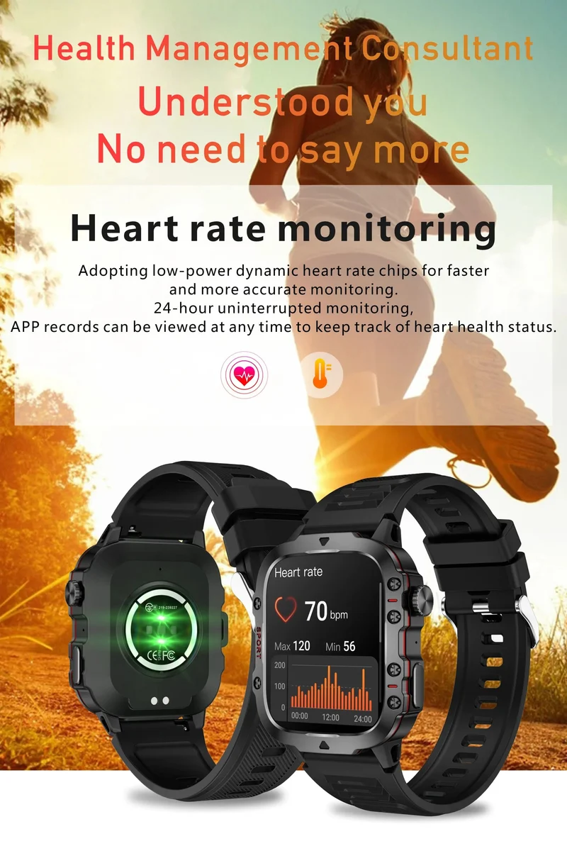 2024 für Xiaomi Neue robuste Militär-GPS-Smartwatch für Männer Bluetooth-Anruf Gesundheitsüberwachung AI Voice Sports Wasserdichte Smartwatches