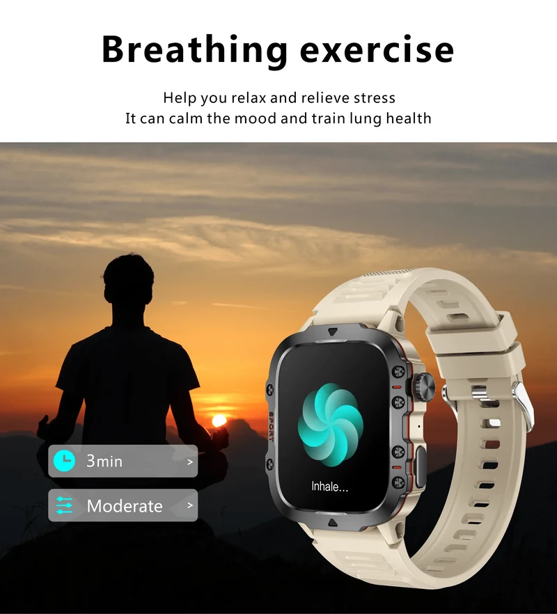 2024 für Xiaomi Neue robuste Militär-GPS-Smartwatch für Männer Bluetooth-Anruf Gesundheitsüberwachung AI Voice Sports Wasserdichte Smartwatches