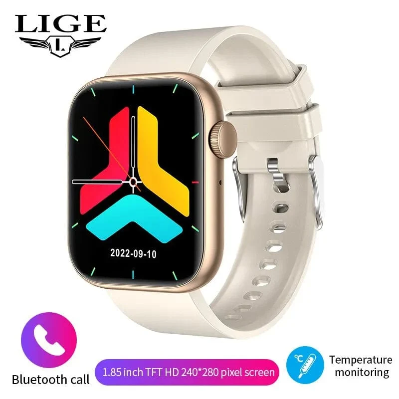 LIGE Smart Watch für Damen, Voll-Touchscreen, Bluetooth-Anruf, wasserdichte Uhren, Sport-Fitness-Tracker, Smartwatch für Damen, Reloj Mujer