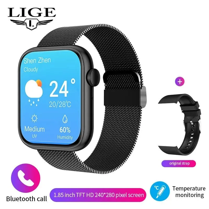 LIGE Smart Watch für Damen, Voll-Touchscreen, Bluetooth-Anruf, wasserdichte Uhren, Sport-Fitness-Tracker, Smartwatch für Damen, Reloj Mujer
