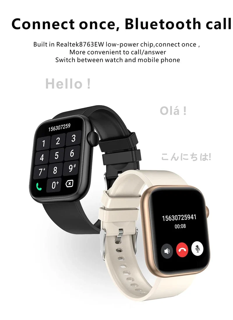 LIGE Smart Watch für Damen, Voll-Touchscreen, Bluetooth-Anruf, wasserdichte Uhren, Sport-Fitness-Tracker, Smartwatch für Damen, Reloj Mujer