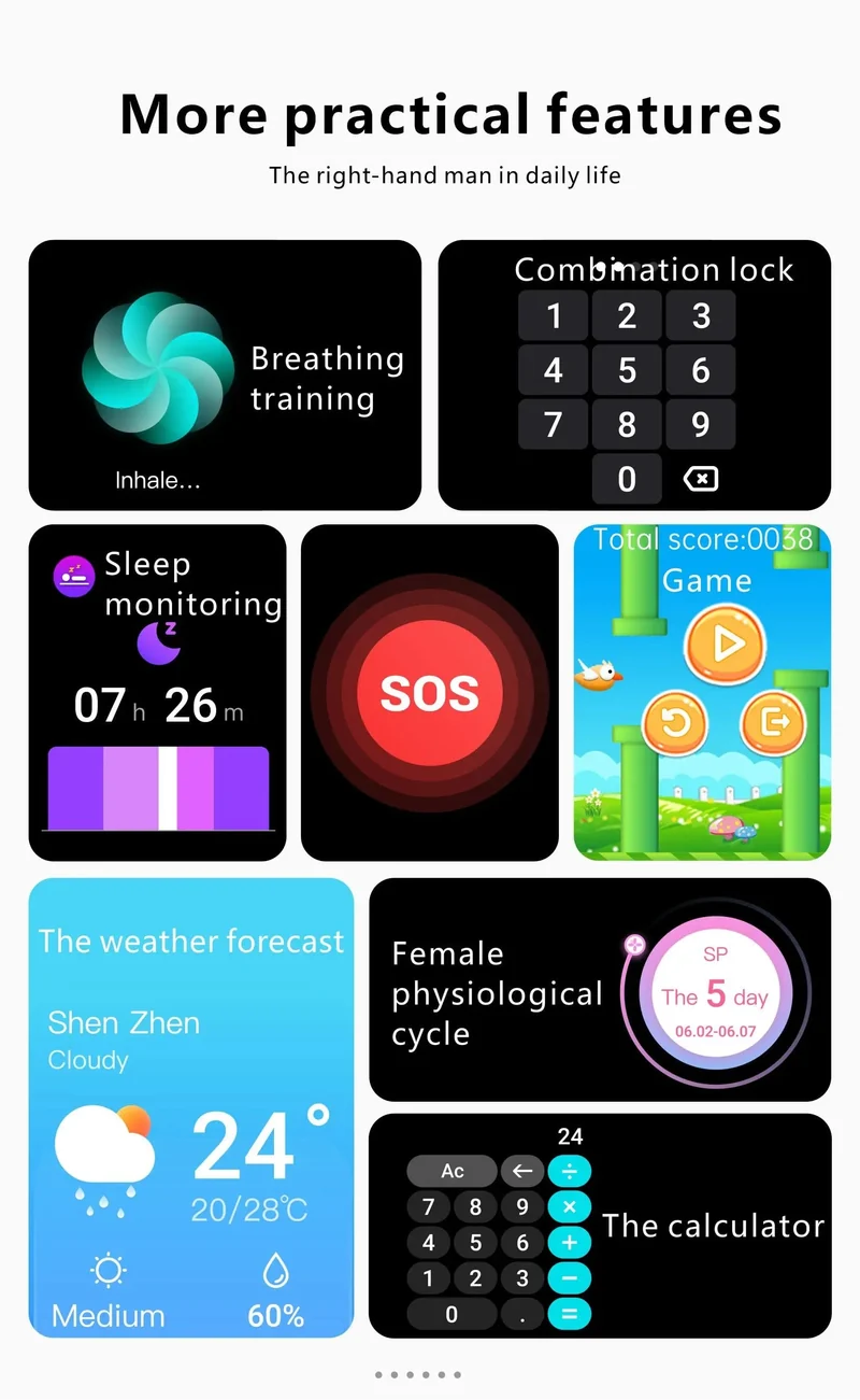 LIGE Smart Watch für Damen, Voll-Touchscreen, Bluetooth-Anruf, wasserdichte Uhren, Sport-Fitness-Tracker, Smartwatch für Damen, Reloj Mujer