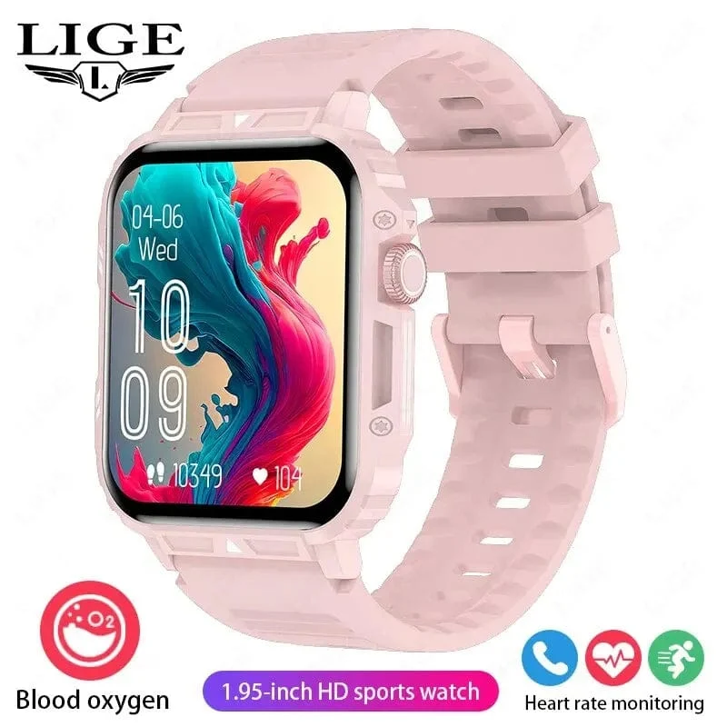 LIGE Smartwatch 1.95 Zoll Bildschirm Gesundheitsüberwachung Uhren IP68 wasserdicht Sport Fitness Smart Watch für Männer Frauen Reloj Hombre