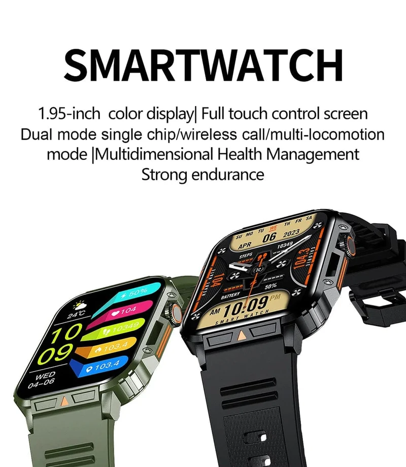 LIGE Smartwatch 1.95 Zoll Bildschirm Gesundheitsüberwachung Uhren IP68 wasserdicht Sport Fitness Smart Watch für Männer Frauen Reloj Hombre
