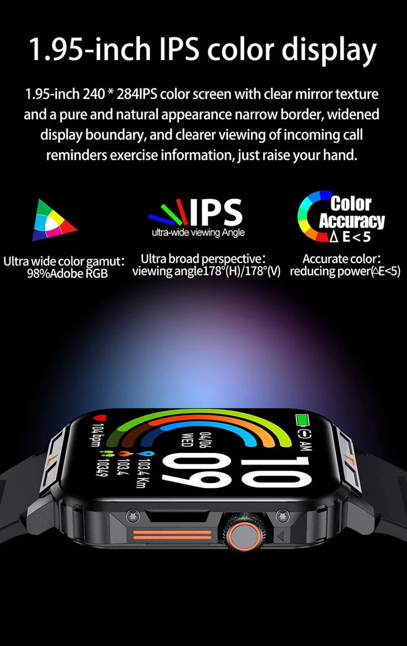 LIGE Smartwatch 1.95 Zoll Bildschirm Gesundheitsüberwachung Uhren IP68 wasserdicht Sport Fitness Smart Watch für Männer Frauen Reloj Hombre