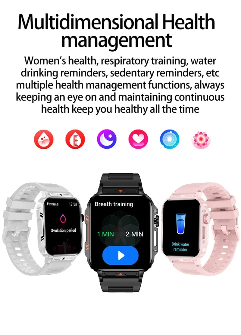 LIGE Smartwatch 1.95 Zoll Bildschirm Gesundheitsüberwachung Uhren IP68 wasserdicht Sport Fitness Smart Watch für Männer Frauen Reloj Hombre