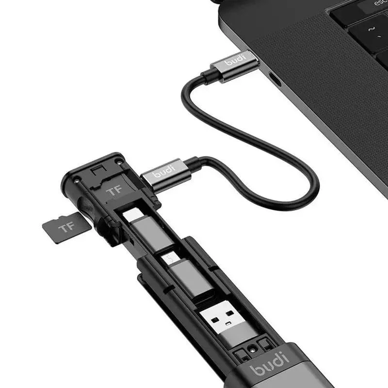 BUDI Multifunktions-Smart-Adapter Kartenspeicher Datenkabel USB-Box Universal-Kartenleser für iPhone USB-Hub für Computer