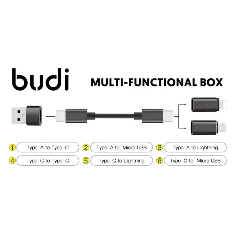 BUDI Multifunktions-Smart-Adapter Kartenspeicher Datenkabel USB-Box Universal-Kartenleser für iPhone USB-Hub für Computer