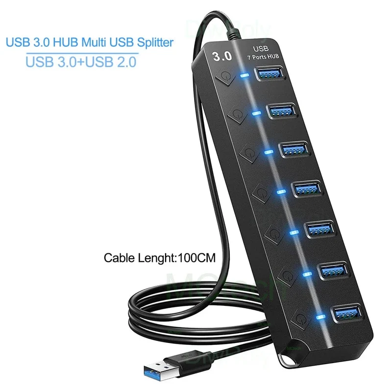 USB 3.0 Hub USB Hub 2.0 Multi USB Splitter Hub 100cm Langes Kabel Mehrere Expander für Computer Laptop PC Zubehör USB Adapter