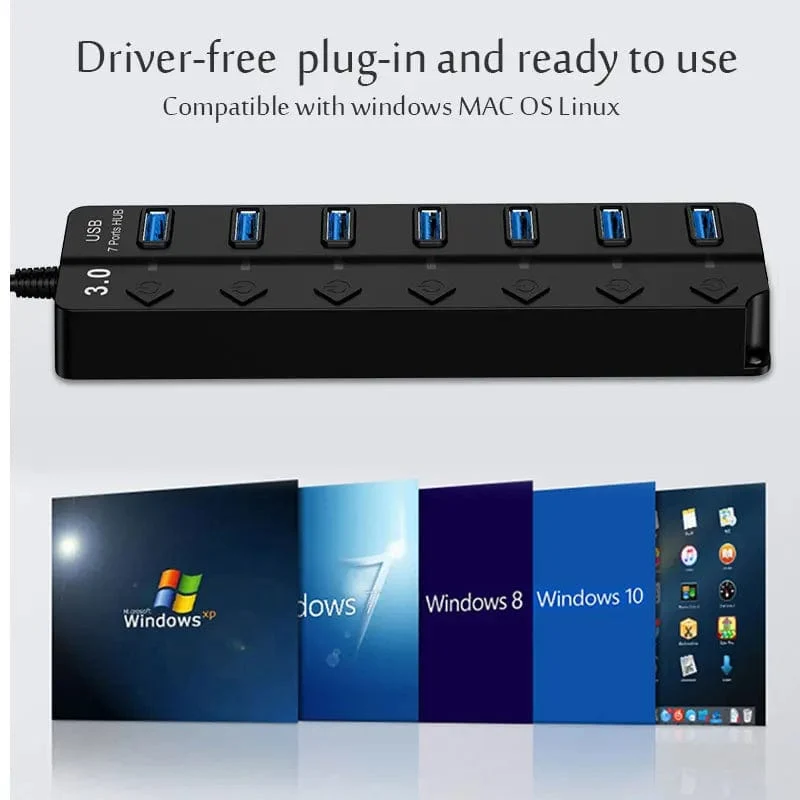 USB 3.0 Hub USB Hub 2.0 Multi USB Splitter Hub 100cm Langes Kabel Mehrere Expander für Computer Laptop PC Zubehör USB Adapter
