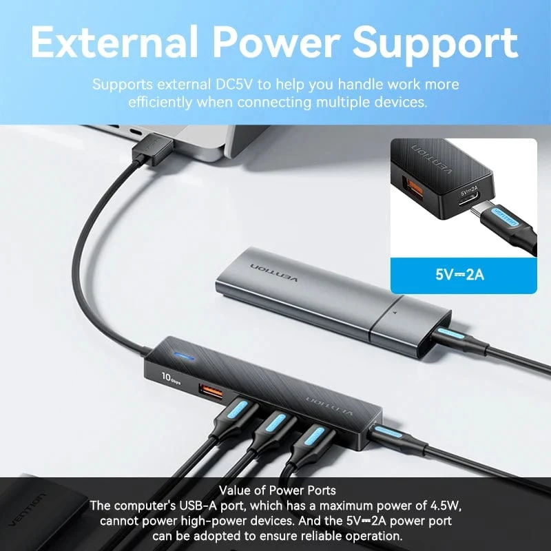 Tions USB-Hub 4-Port ABS-Hub USB 3 0 Gbit/s für Laptop Multi-Splitter-Adapter für Xiaomi Macbook PC Computerzubehör