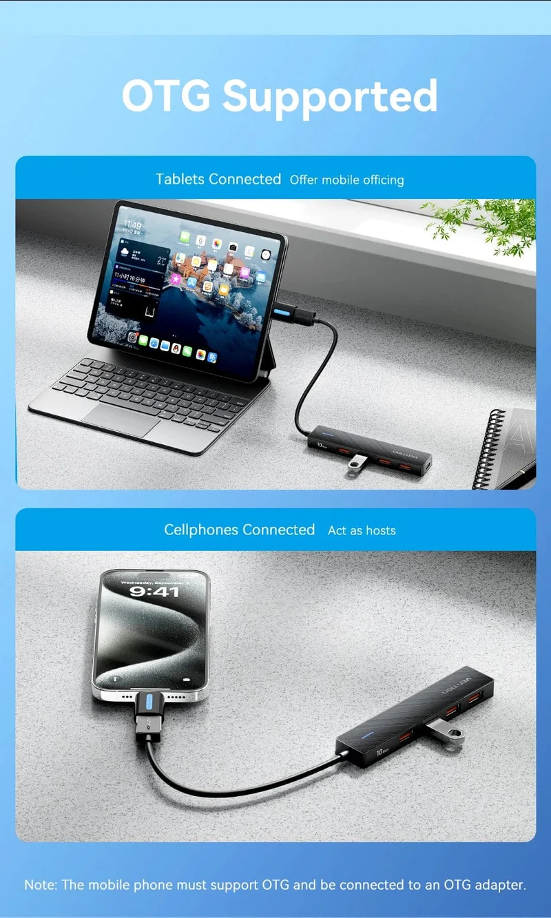 Tions USB-Hub 4-Port ABS-Hub USB 3 0 Gbit/s für Laptop Multi-Splitter-Adapter für Xiaomi Macbook PC Computerzubehör
