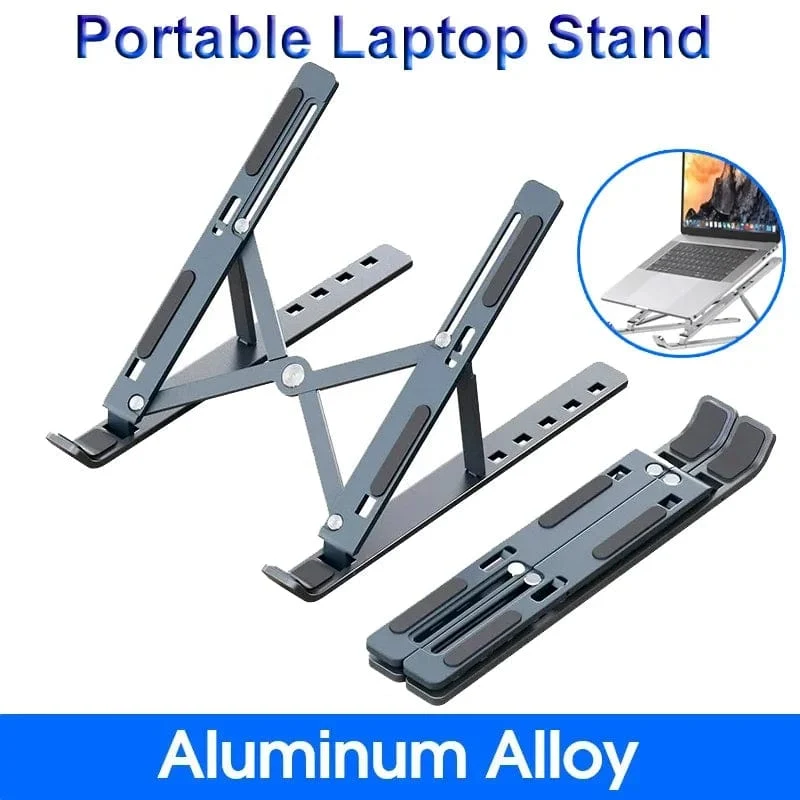 Faltbarer Laptopständer, verstellbar, tragbare Notebook-Halterung, Stützbasis aus Aluminiumlegierung für Macbook-Laptop-PC-Zubehör