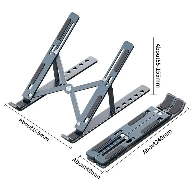 Faltbarer Laptopständer, verstellbar, tragbare Notebook-Halterung, Stützbasis aus Aluminiumlegierung für Macbook-Laptop-PC-Zubehör