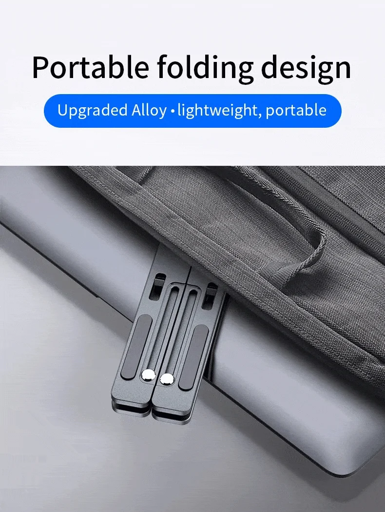 Faltbarer Laptopständer, verstellbar, tragbare Notebook-Halterung, Stützbasis aus Aluminiumlegierung für Macbook-Laptop-PC-Zubehör