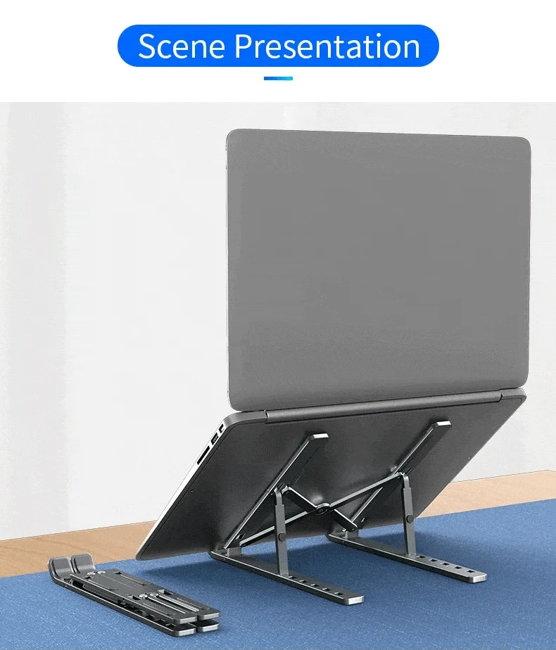 Faltbarer Laptopständer, verstellbar, tragbare Notebook-Halterung, Stützbasis aus Aluminiumlegierung für Macbook-Laptop-PC-Zubehör