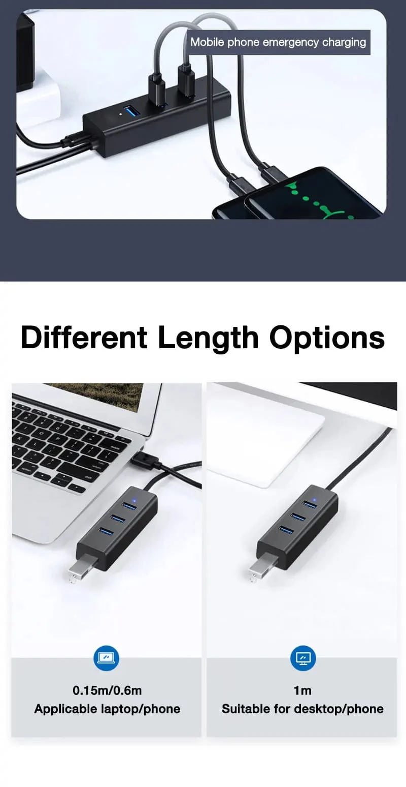 EARDECO High Speed ​​USB HUB Ständer Multi USB Splitter 4 Ports Expander Mehrere USB Expander Computer Zubehör Für Laptop PC