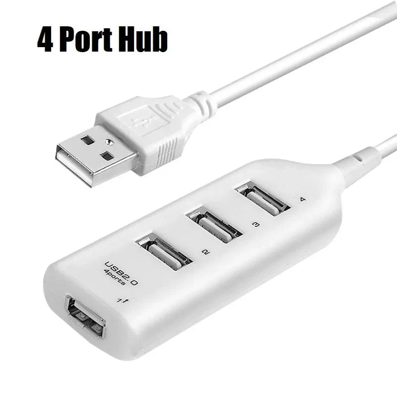 Tragbarer 4-Port-Multi-USB-Hub-Splitter, Hochgeschwindigkeits-USB 2.0-Mehrfach-Expander-Adapter für PC-Laptop-Notebook-Computerzubehör