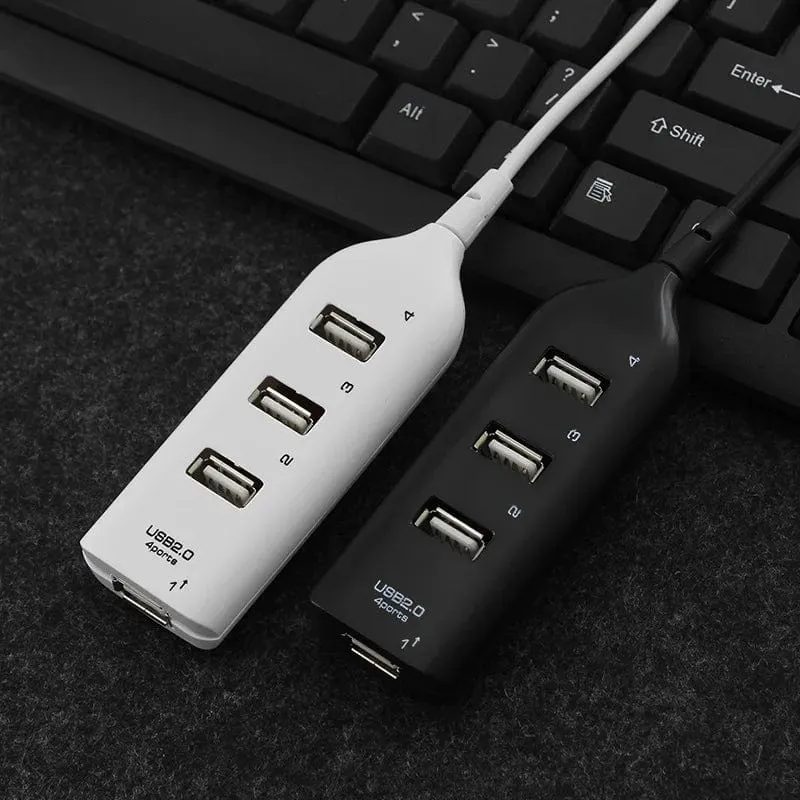 Tragbarer 4-Port-Multi-USB-Hub-Splitter, Hochgeschwindigkeits-USB 2.0-Mehrfach-Expander-Adapter für PC-Laptop-Notebook-Computerzubehör