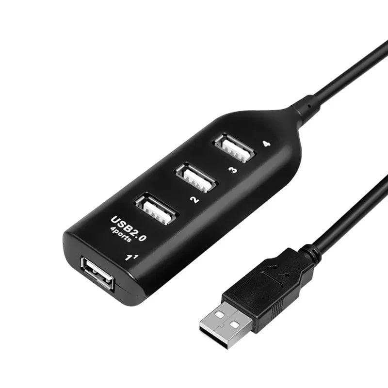 Tragbarer 4-Port-Multi-USB-Hub-Splitter, Hochgeschwindigkeits-USB 2.0-Mehrfach-Expander-Adapter für PC-Laptop-Notebook-Computerzubehör