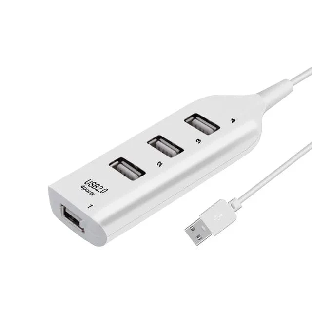 Tragbarer 4-Port-Multi-USB-Hub-Splitter, Hochgeschwindigkeits-USB 2.0-Mehrfach-Expander-Adapter für PC-Laptop-Notebook-Computerzubehör