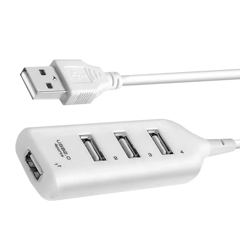 Tragbarer 4-Port-Multi-USB-Hub-Splitter, Hochgeschwindigkeits-USB 2.0-Mehrfach-Expander-Adapter für PC-Laptop-Notebook-Computerzubehör