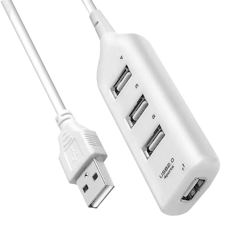 Tragbarer 4-Port-Multi-USB-Hub-Splitter, Hochgeschwindigkeits-USB 2.0-Mehrfach-Expander-Adapter für PC-Laptop-Notebook-Computerzubehör