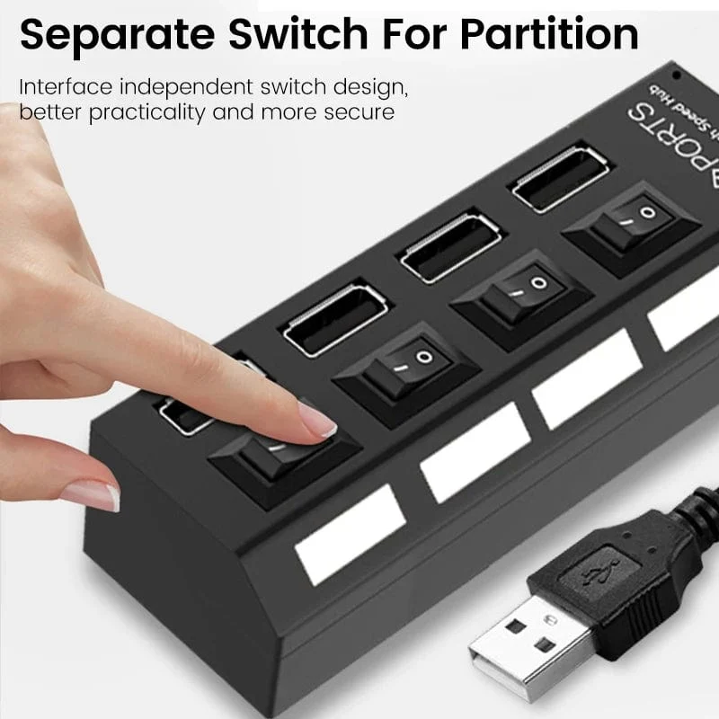 OLAF USB HUB 2.0 4/7 Port Mehrere Expander USB 2.0 Hub mit Schalter Multi USB Splitter Hub Verwenden Netzteil Computer Zubehör
