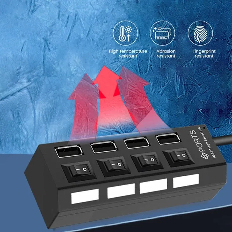 OLAF USB HUB 2.0 4/7 Port Mehrere Expander USB 2.0 Hub mit Schalter Multi USB Splitter Hub Verwenden Netzteil Computer Zubehör