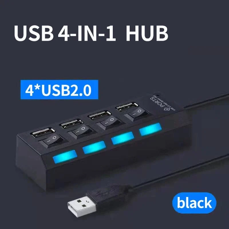 OLAF USB HUB 2.0 4/7 Port Mehrere Expander USB 2.0 Hub mit Schalter Multi USB Splitter Hub Verwenden Netzteil Computer Zubehör