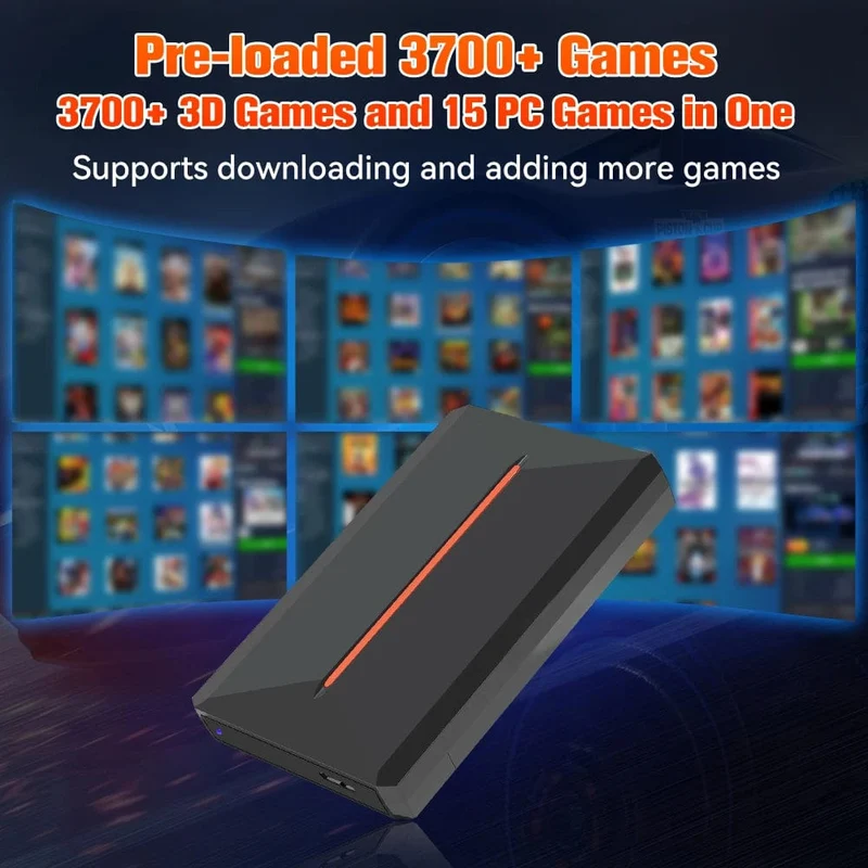 Über 3760 3D/AAA-Spiele für PS4/PS3/PS2/Switch/WII/WIIU/N64/DC usw. Tragbare externe 500-GB-Gaming-Festplatte von Launchbox für Windows-PC