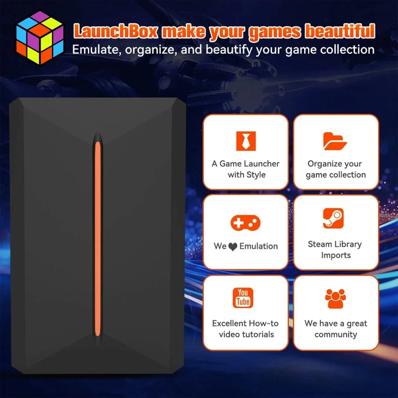 Über 3760 3D/AAA-Spiele für PS4/PS3/PS2/Switch/WII/WIIU/N64/DC usw. Tragbare externe 500-GB-Gaming-Festplatte von Launchbox für Windows-PC