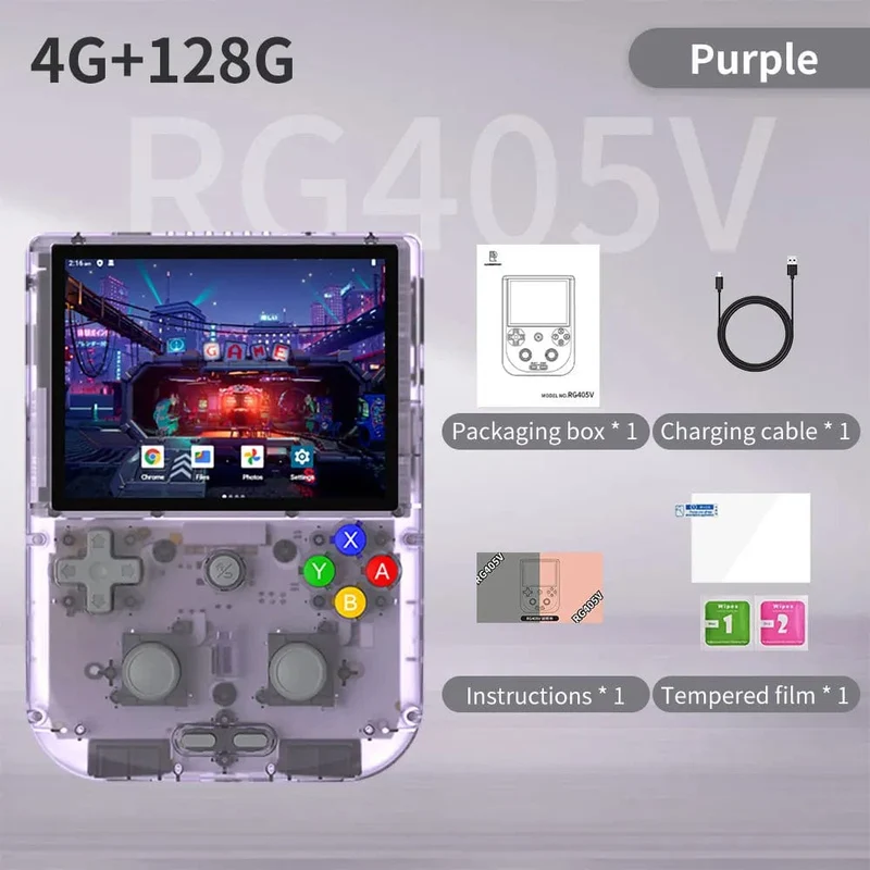 Anbernic RG405V Video-Handheld-Spielkonsole 4-Zoll-IPS-HD-Touchscreen Android 12-System T618 64-Bit-WLAN Tragbarer Retro-Game-Player