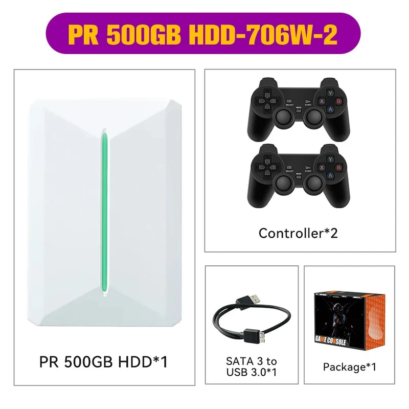 Retrobat & Playnite Retro-Spielekonsole, 500 GB Gaming-Festplatte für PS3/PS2/Switch/Wii/WiiU für PC/Laptop mit über 38200 Retro-/AAA-/PC-Spielen