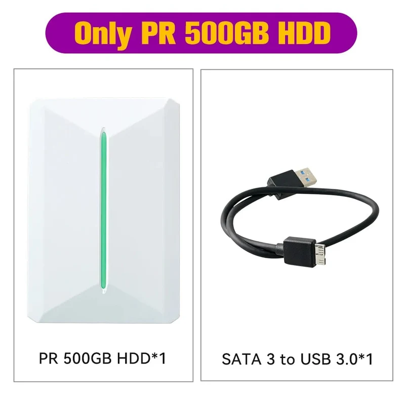 Retrobat & Playnite Retro-Spielekonsole, 500 GB Gaming-Festplatte für PS3/PS2/Switch/Wii/WiiU für PC/Laptop mit über 38200 Retro-/AAA-/PC-Spielen