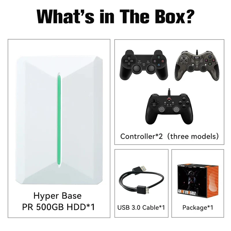 Retrobat & Playnite Retro-Spielekonsole, 500 GB Gaming-Festplatte für PS3/PS2/Switch/Wii/WiiU für PC/Laptop mit über 38200 Retro-/AAA-/PC-Spielen