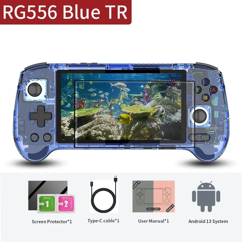 ANBERNIC RG556 Handheld-Spielkonsole Unisoc T820 Android 13 5.48 Zoll AMOLED-Bildschirm 5500 mAh WIFI Bluetooth Retro-Videoplayer