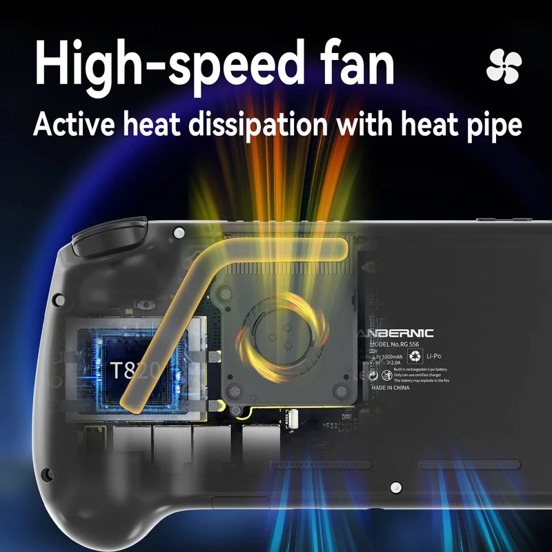 ANBERNIC RG556 Handheld-Spielkonsole Unisoc T820 Android 13 5.48 Zoll AMOLED-Bildschirm 5500 mAh WIFI Bluetooth Retro-Videoplayer