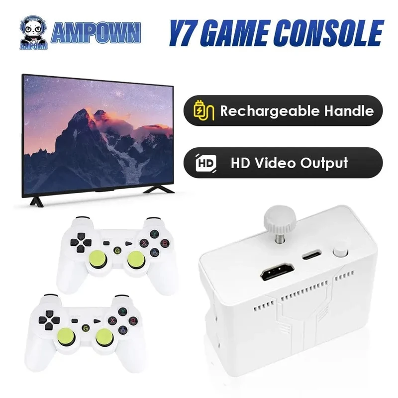 Ampown Y7 Videospielkonsole Linux-System 256G Eingebaute 12000 Spiele Wiederaufladbarer kabelloser Griff Verbindung mit geringer Latenz Spieler Geschenk