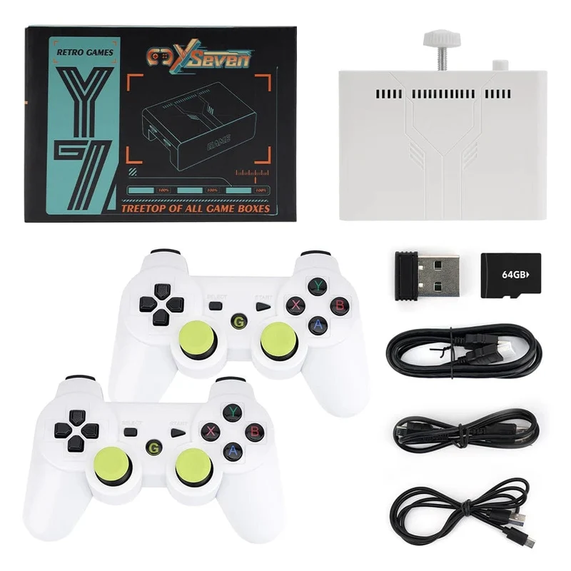 Ampown Y7 Videospielkonsole Linux-System 256G Eingebaute 12000 Spiele Wiederaufladbarer kabelloser Griff Verbindung mit geringer Latenz Spieler Geschenk