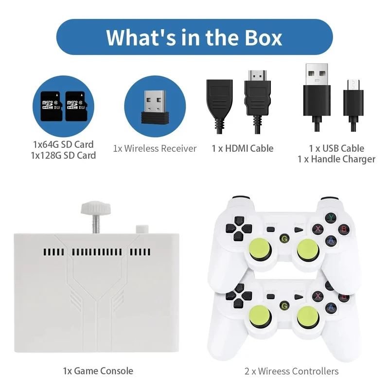 Ampown Y7 Videospielkonsole Linux-System 256G Eingebaute 12000 Spiele Wiederaufladbarer kabelloser Griff Verbindung mit geringer Latenz Spieler Geschenk